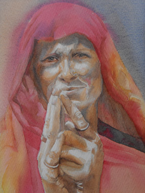 Beggar Lady Watercolour